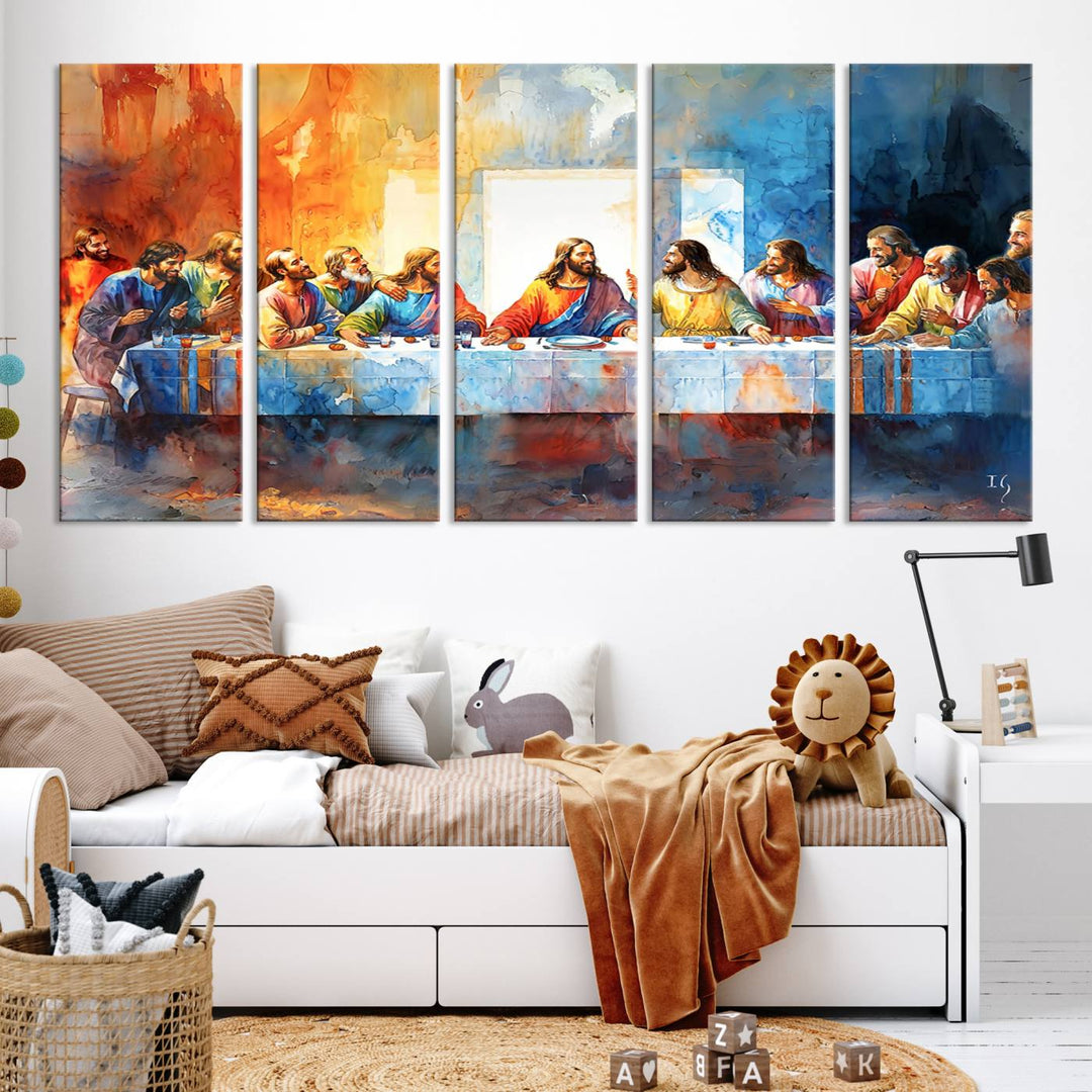 Abstract Waterolor The Last Supper Wall Art