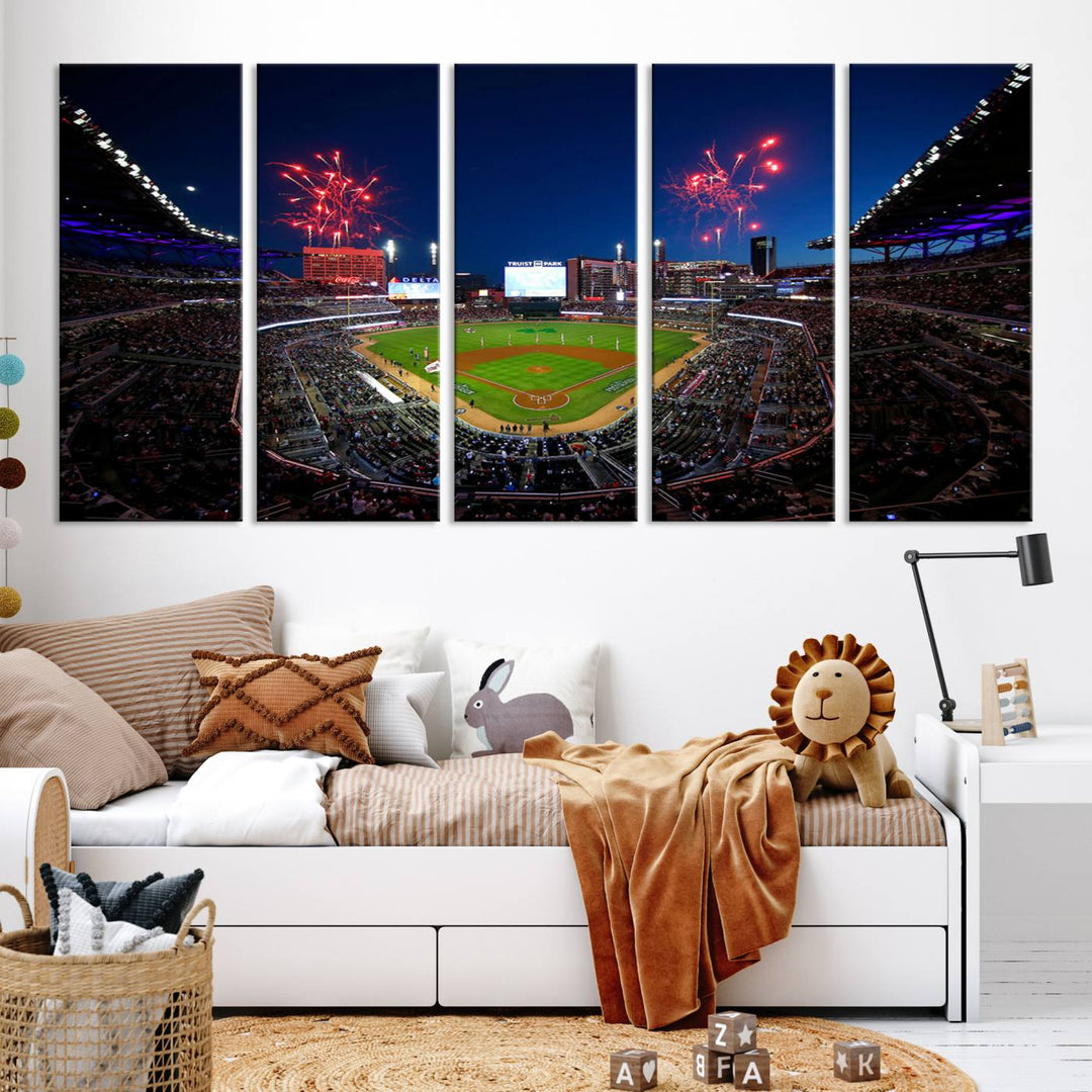 Atlanta Braves Baseball Team Print - Truist Park Stadium Wall Art Canvas Print