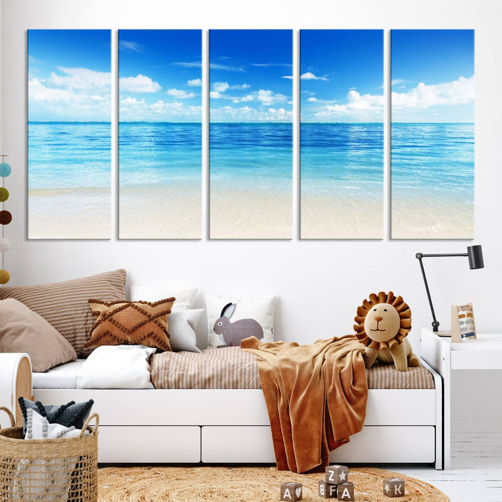 Ocean and Beach Artwork Canvas Print Wall Art