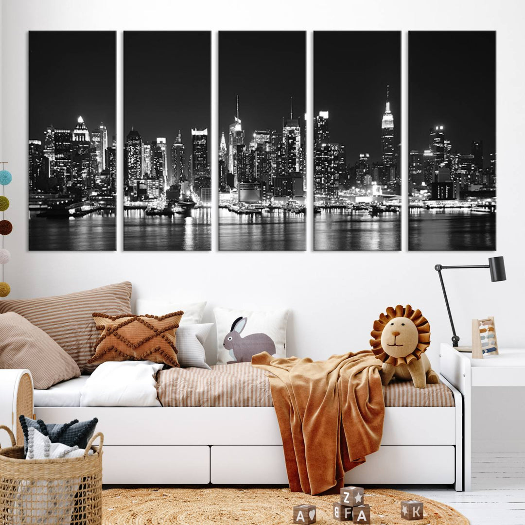 Wall Art NEW YORK Impressions sur toile Gratte-ciel de New York en noir et blanc