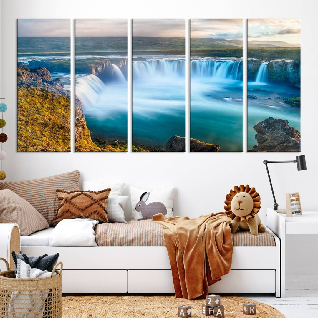 Wall Art Waterfall Canvas Print Grand Waterfall on a Plain