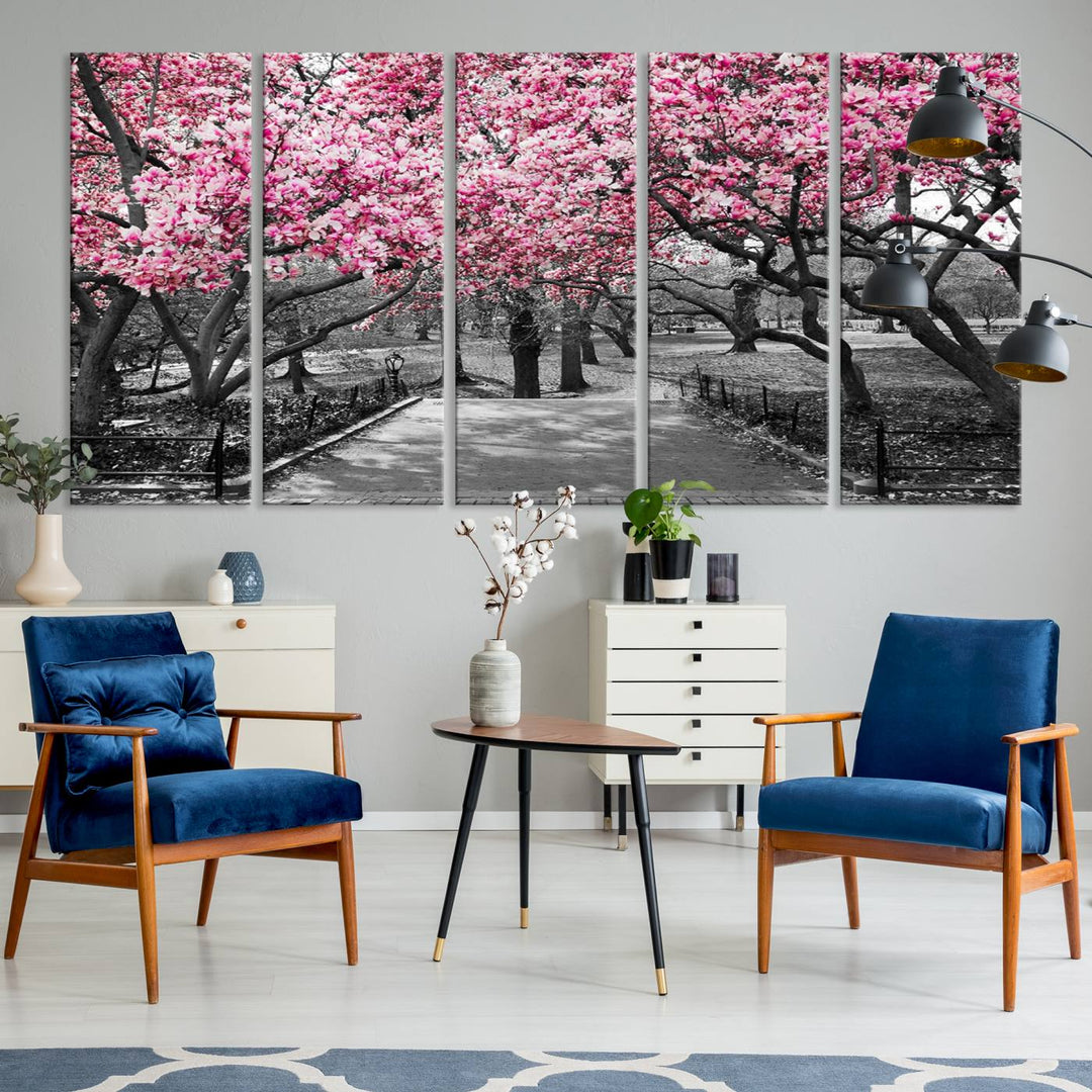 Art mural d’arbres roses Impression sur toile