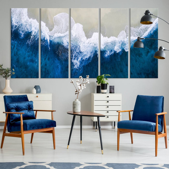 Beautiful Aerial Beach Canvas Wall Art