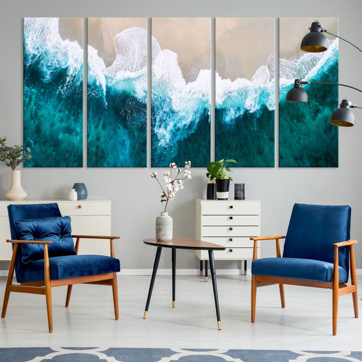 Mind-Blowing Aerial Beach Canvas Wall Art Print