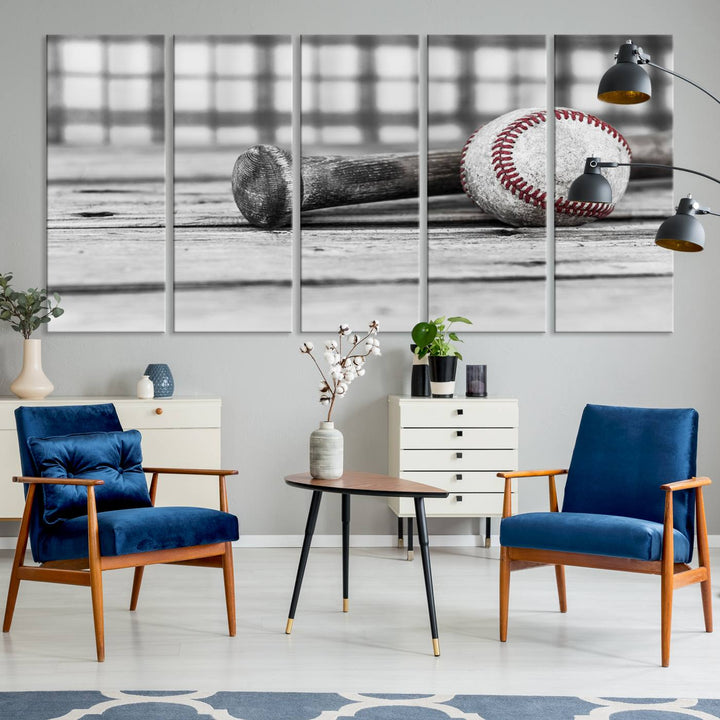 Lienzo de béisbol vintage para pared, impresión de béisbol, arte imprimible, arte retro, deportes, arte de pared, impresión en lienzo grande, varias piezas enmarcadas listas para colgar, juego de 3 paneles de lienzo, fotografía en blanco y negro