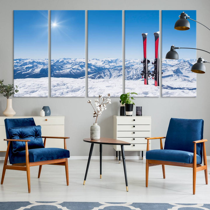 Ski Season Snow Wall Art Canvas Print