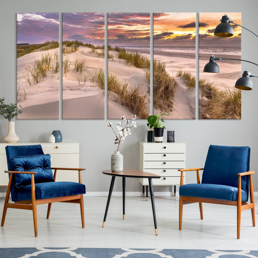 Sunrise On The Beach Wall Art Canvas Print