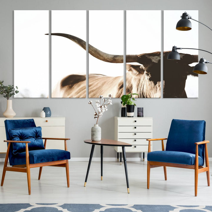 Toile d’art mural Texas Cow Longhorn