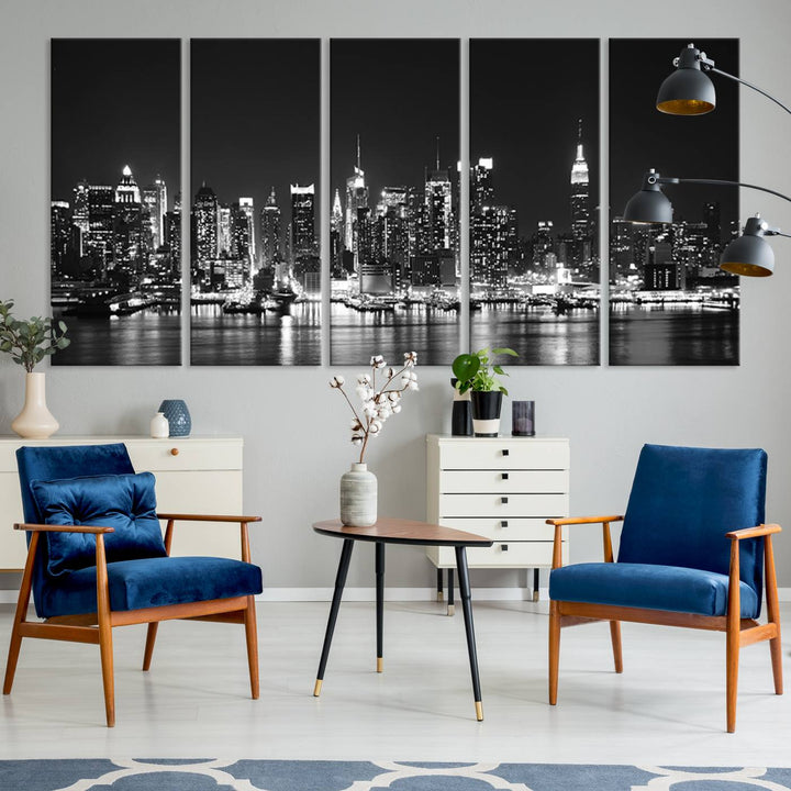 Wall Art NEW YORK Impressions sur toile Gratte-ciel de New York en noir et blanc