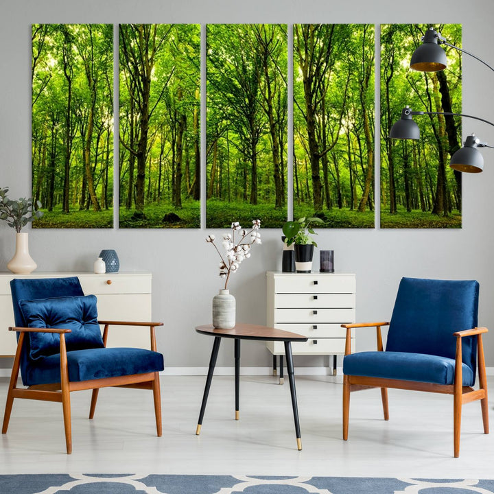 Wall Art Landscape Canvas Print Panoramic View of a Green Forest