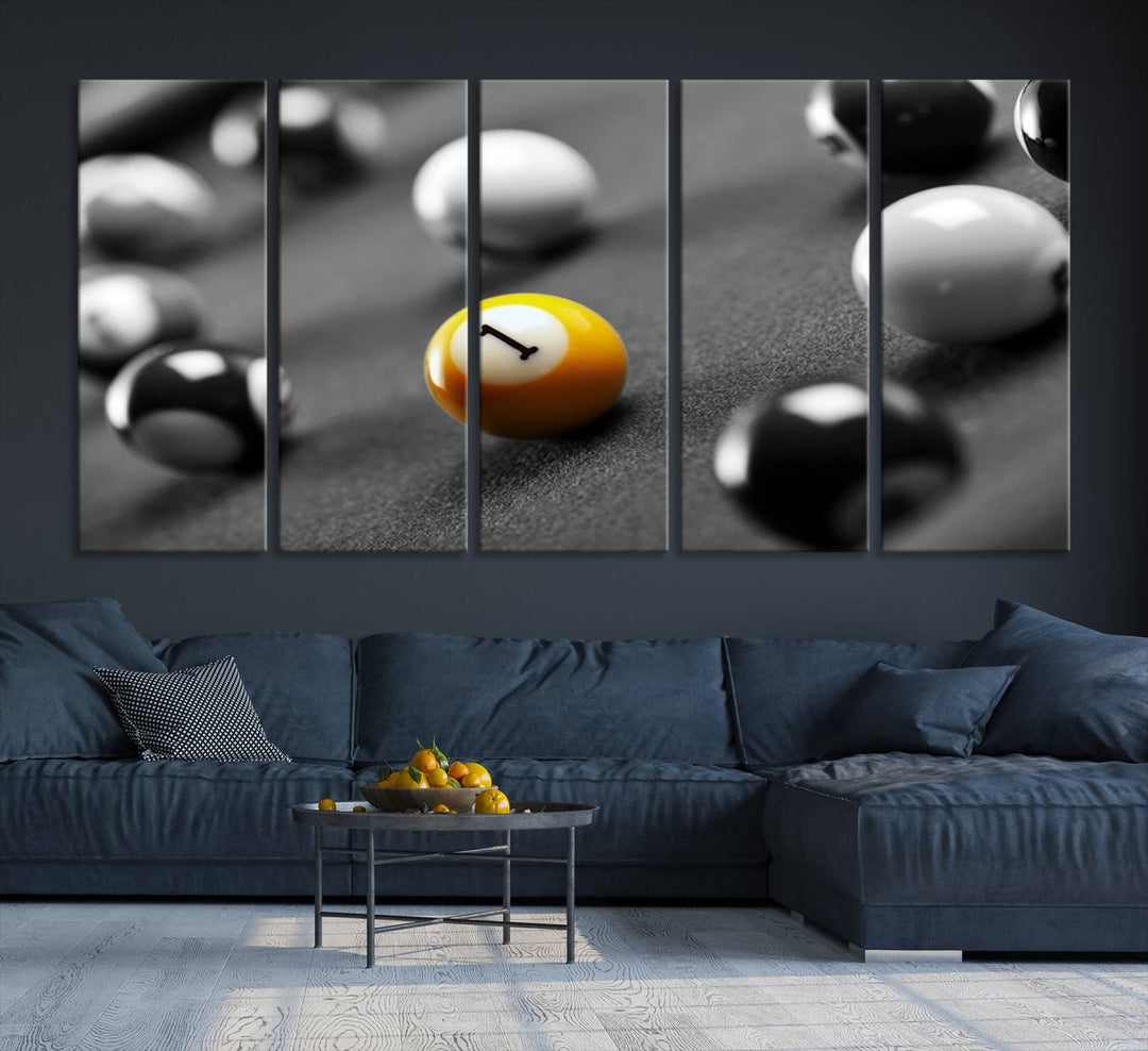 Black and White Concept Billiard Balls Canvas Print