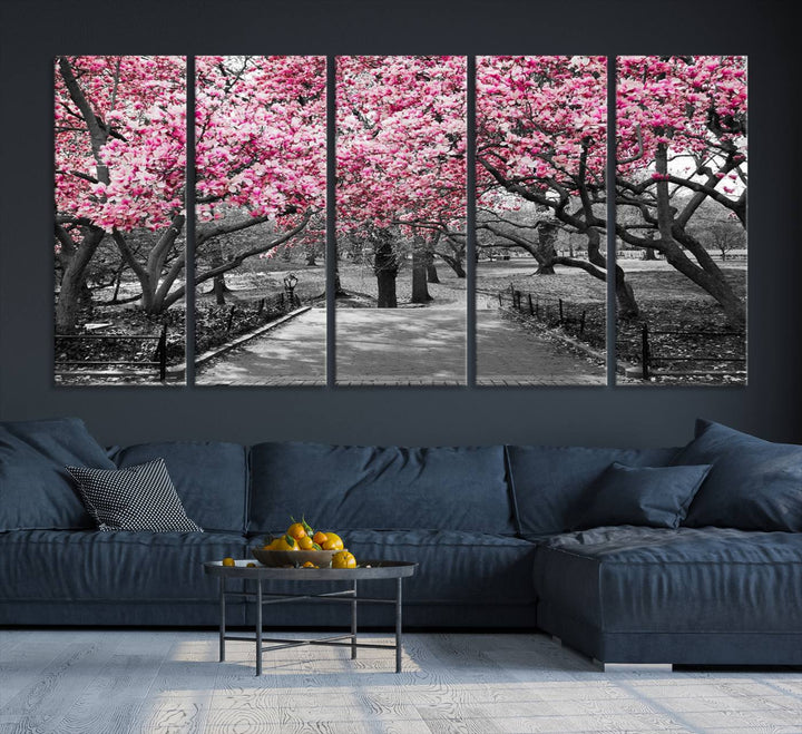 Art mural d’arbres roses Impression sur toile