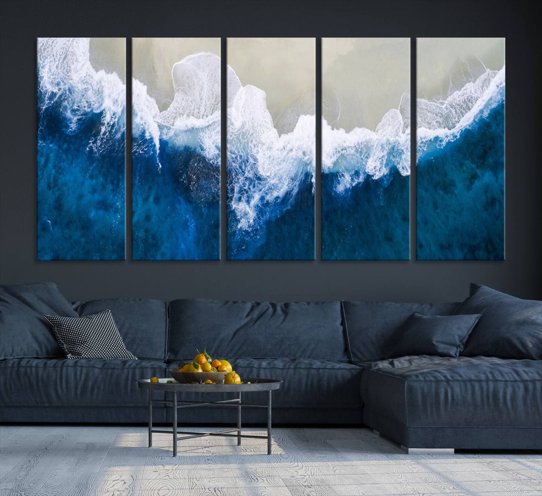 Beautiful Aerial Beach Canvas Wall Art