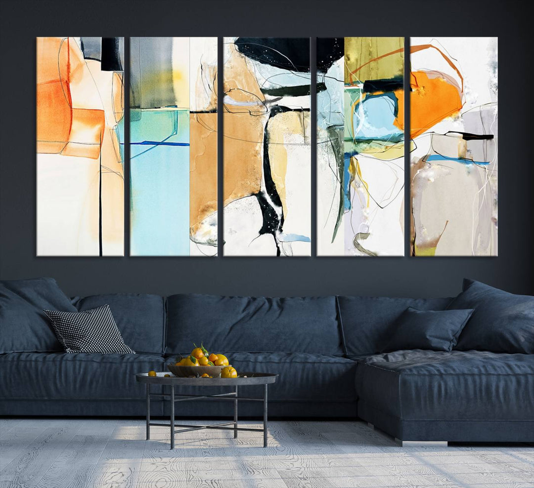 Impression d’art mural sur toile abstraite contemporaine