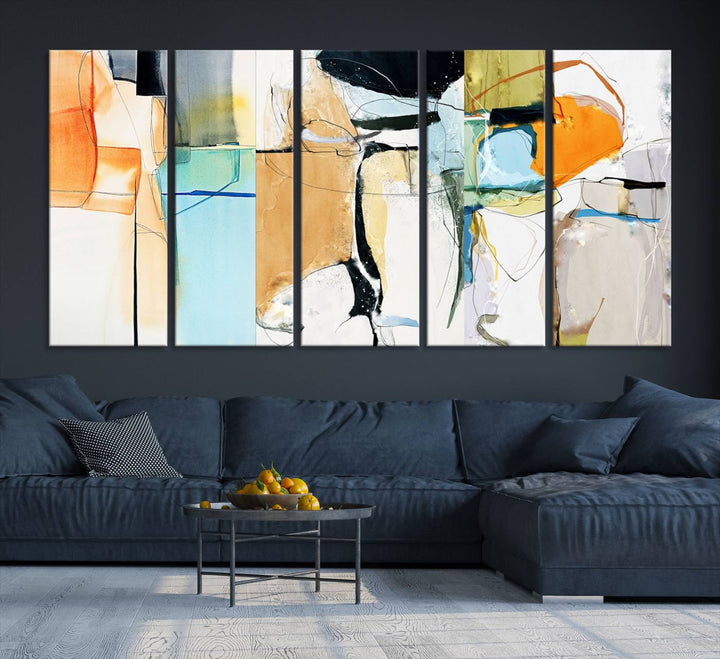 Contemporary Abstract Canvas Wall Art Print Abstract