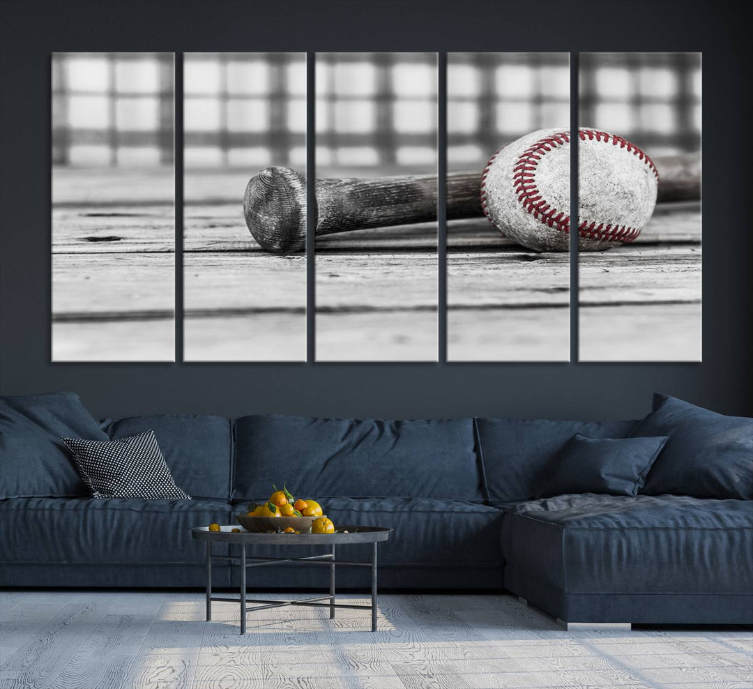 Impression d'art mural sur toile de baseball vintage