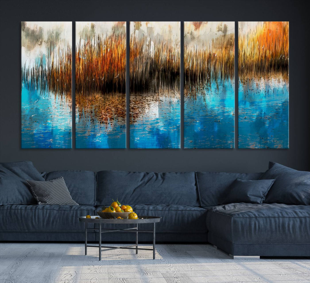 Restful Landscape Art Abstract Lake Canvas Print Wall Art