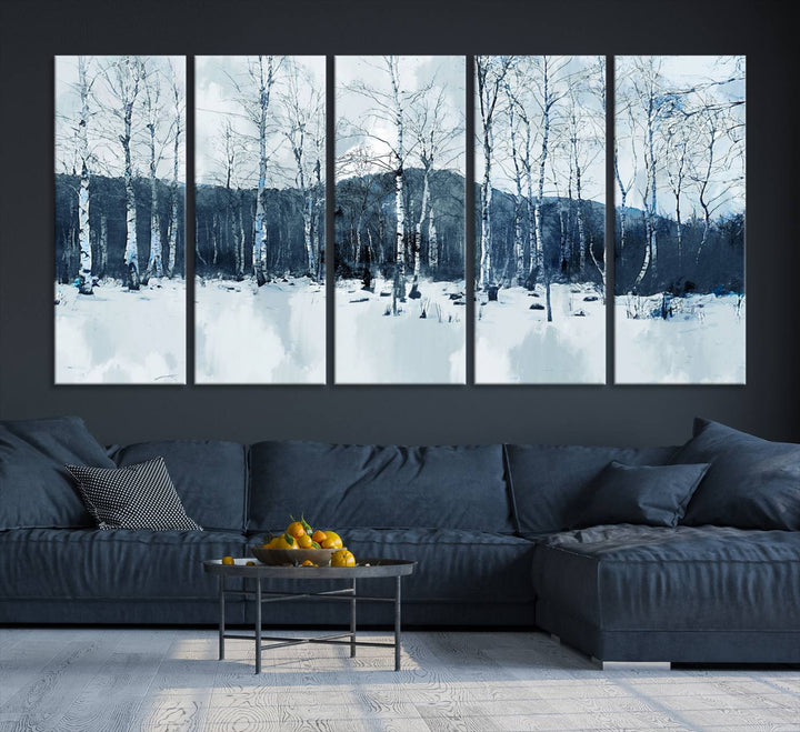 Impression d’art sur toile de forêt d’hiver à couper le souffle Multi Panel Forest Art Winter Photograph Art