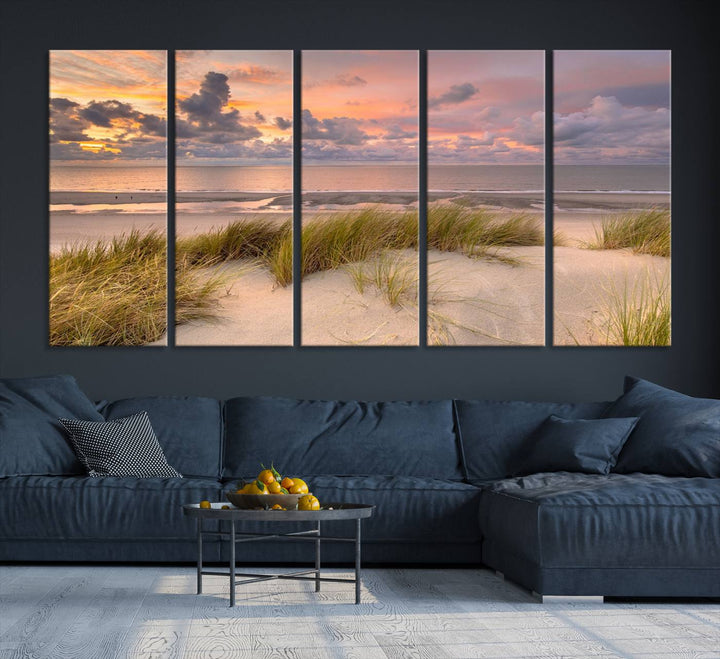 Beach Wall Art Canvas Print Sunset Artwork Print Coastal Wall Art