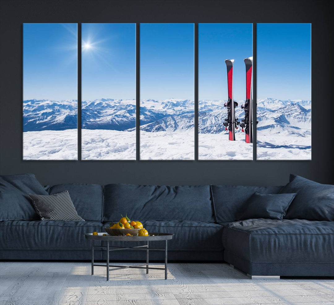 Ski Season Snow Wall Art Canvas Print