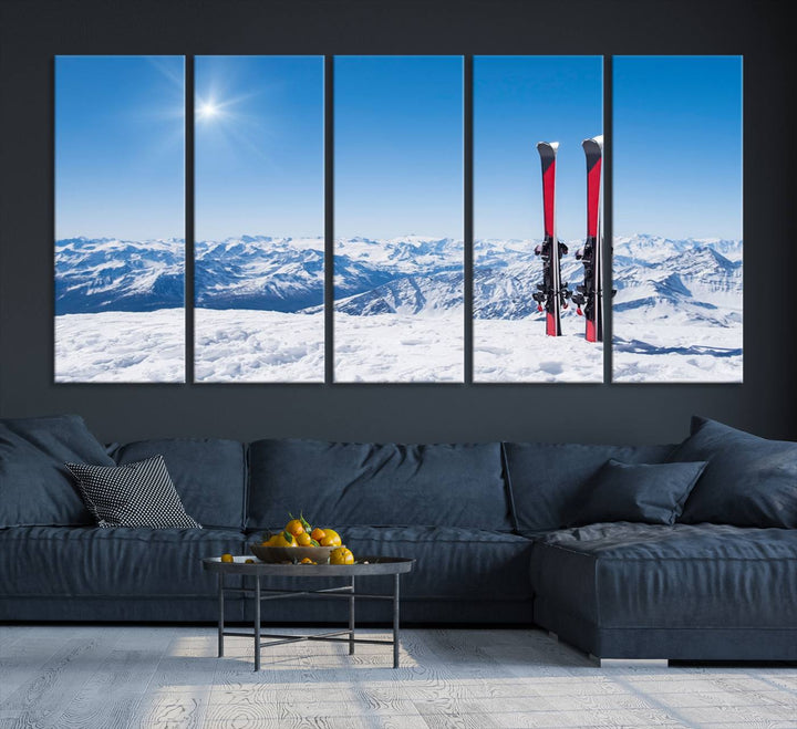 Ski Season Snow Wall Art Canvas Print