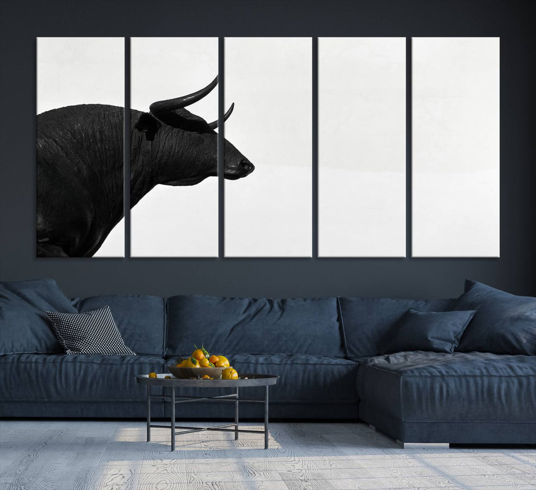 The Spanish Bull Wall Art Canvas Print is crafted on museum-quality canvases and is coated with UV-protective layers for lasting brilliance. It comes ready to hang, effortlessly enhancing your living space.