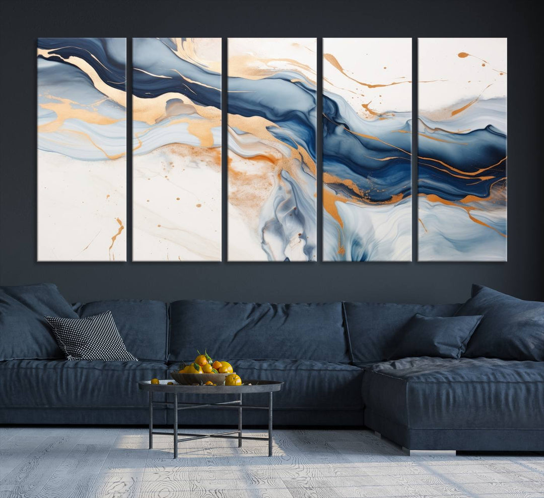 Color Waves Abstract Wall Art Canvas Print