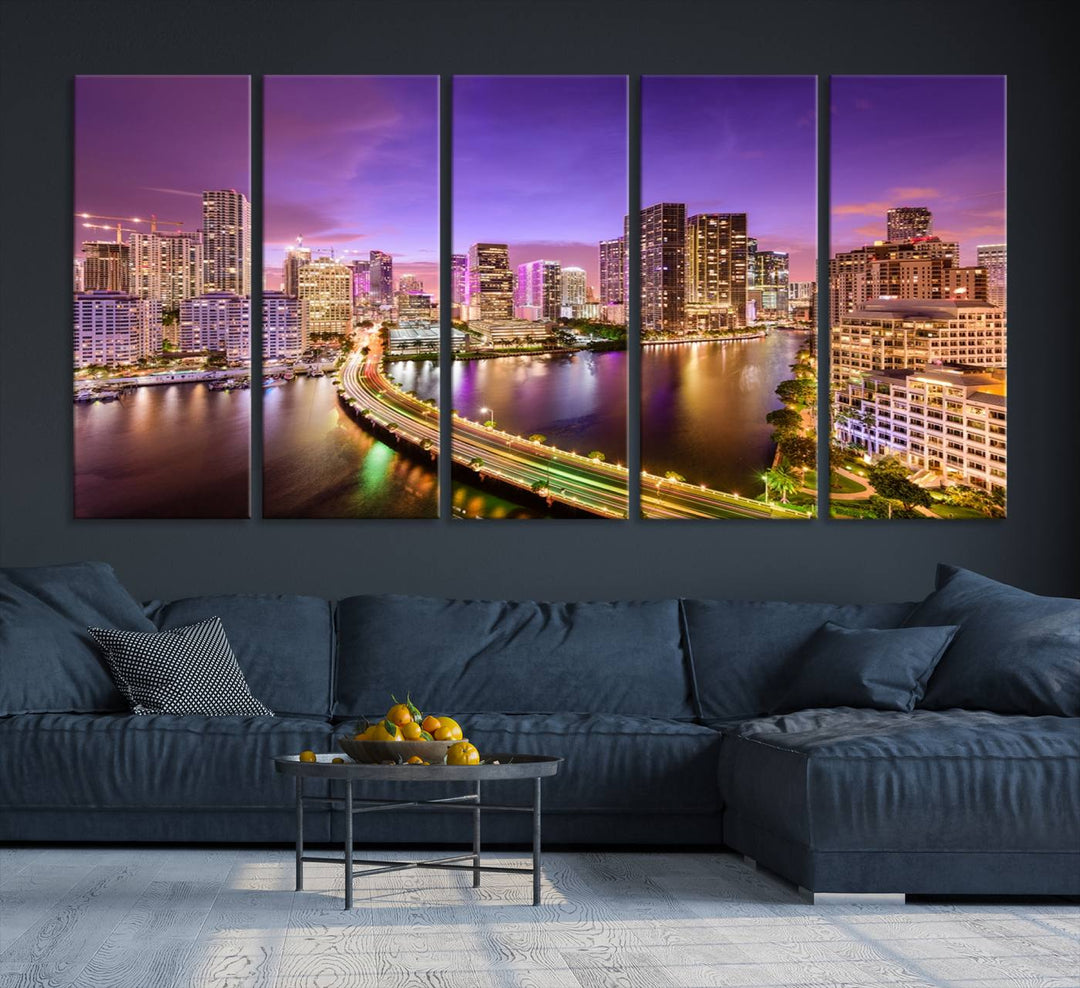 Miami City Wall Art Canvas Print 