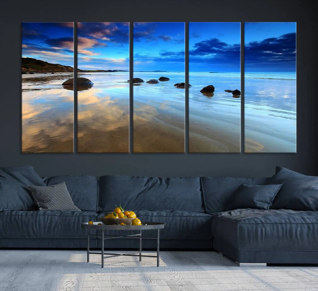 Wonderful Beach Landscape with Mountain Canvas Print 