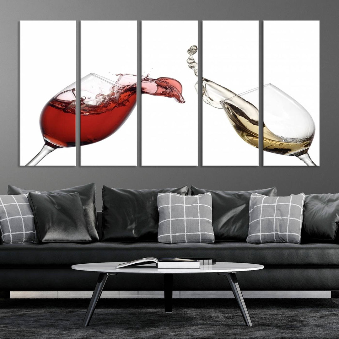 Red and White Wine in Glass Canvas Print