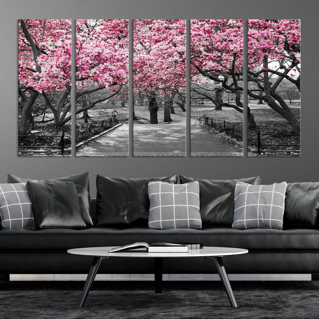 Art mural d’arbres roses Impression sur toile