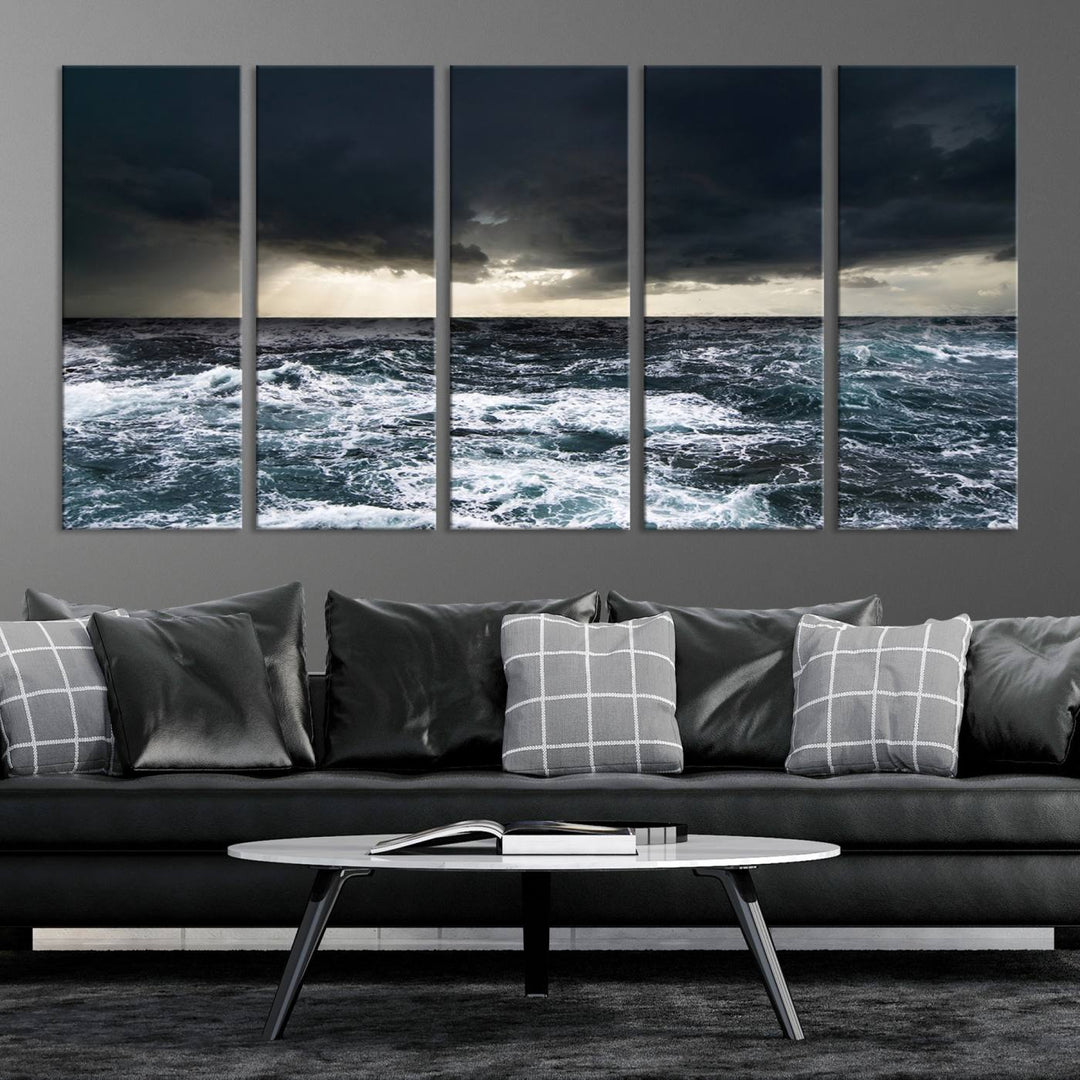 Ocean and Storm Canvas Art Print Hanging Great Print Ocean and