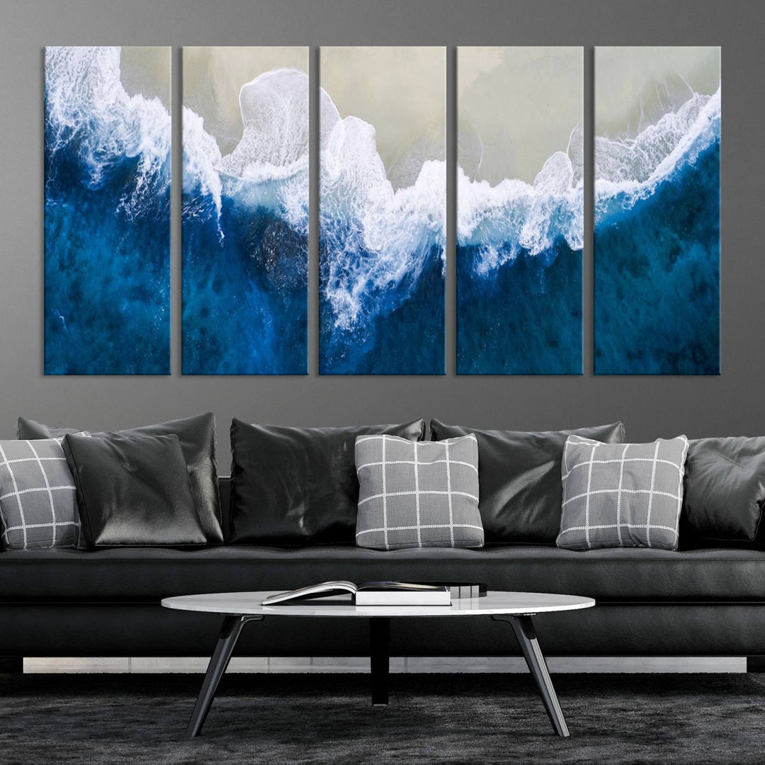 Beautiful Aerial Beach Canvas Wall Art