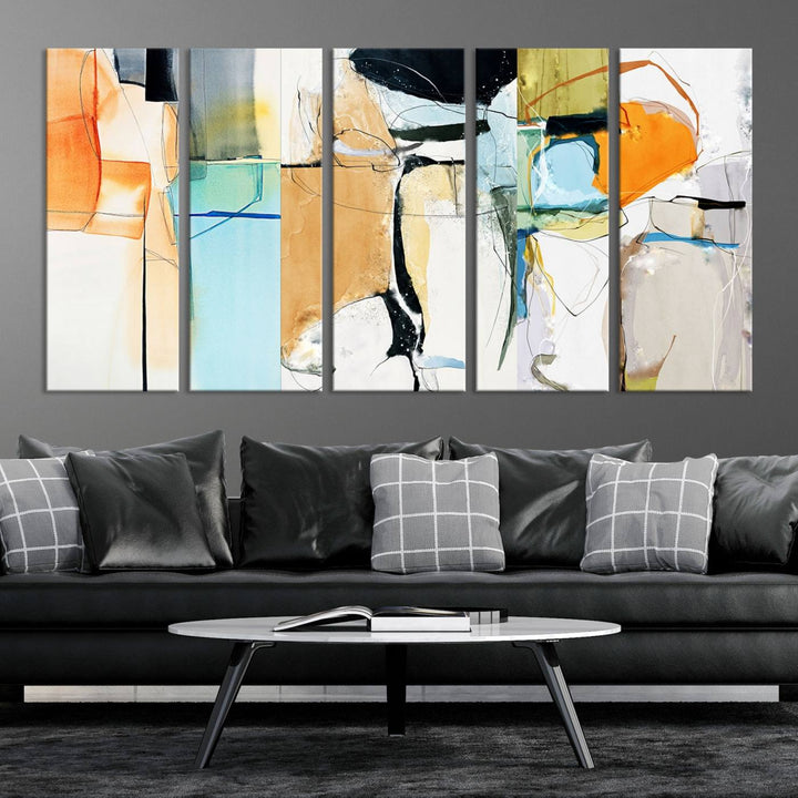 Impression d’art mural sur toile abstraite contemporaine