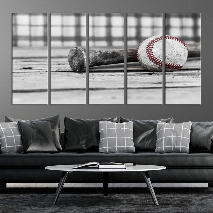 Impression d'art mural sur toile de baseball vintage