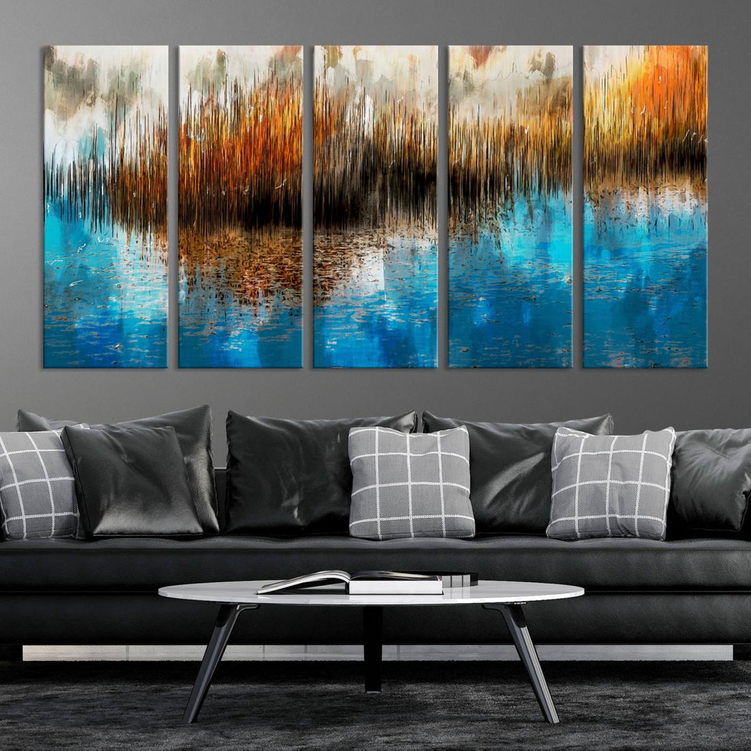 Restful Landscape Art Abstract Lake Canvas Print Wall Art