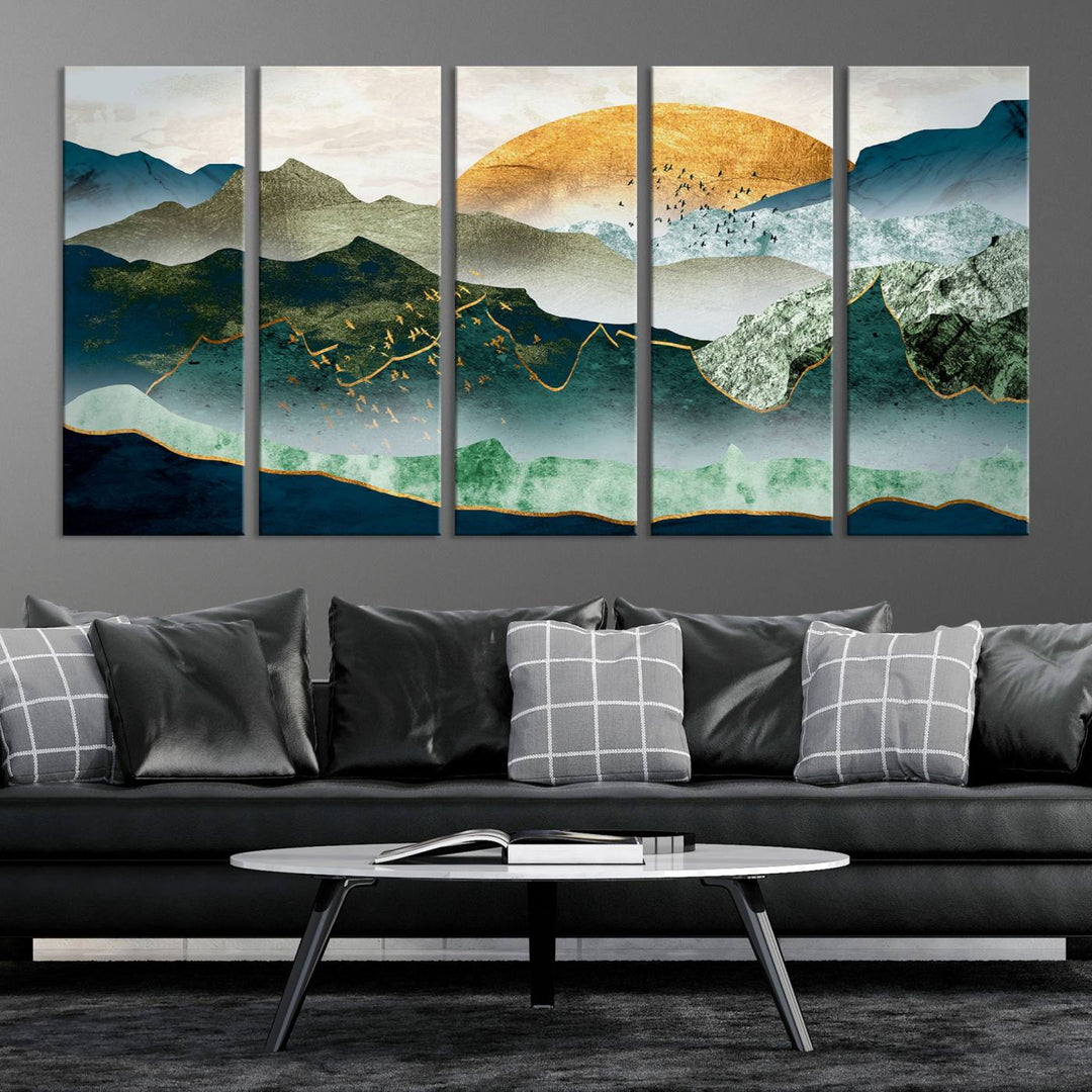 Cheering Sunrise Abstract Painting Canvas Art Print Abstract Landscape Wall Art