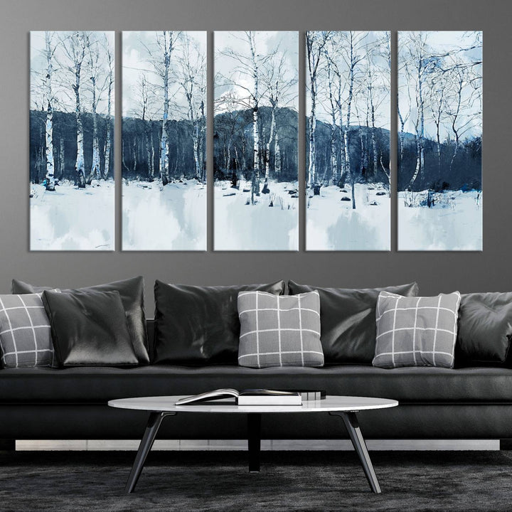 Impression d’art sur toile de forêt d’hiver à couper le souffle Multi Panel Forest Art Winter Photograph Art