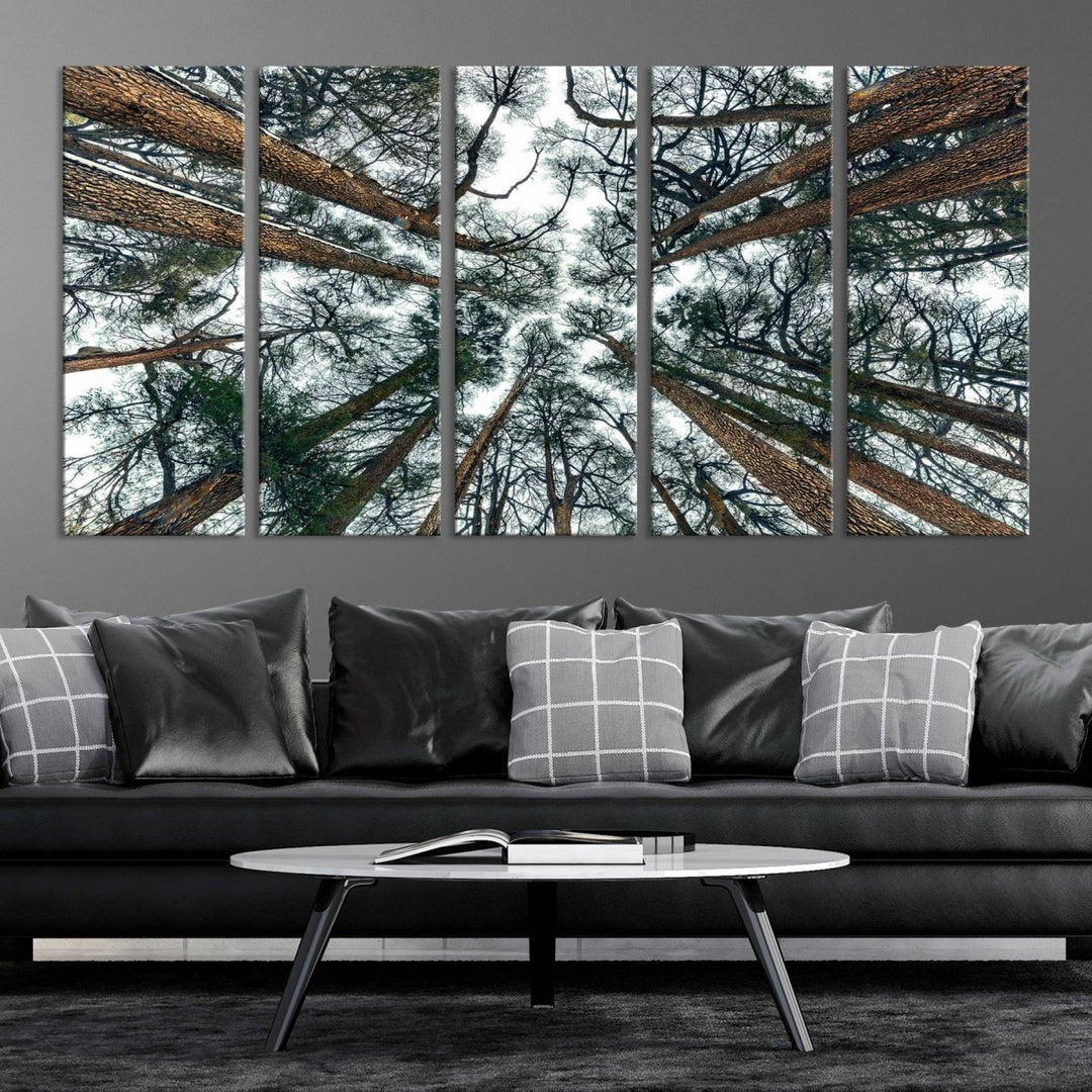 Impression sur toile d’art mural d’arbres forestiers