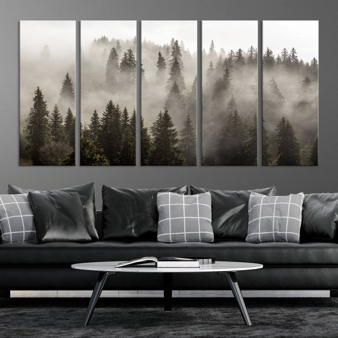 Foggy Forest Wall Art Canvas Print