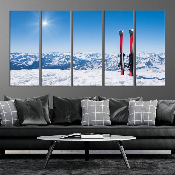 Ski Season Snow Wall Art Canvas Print