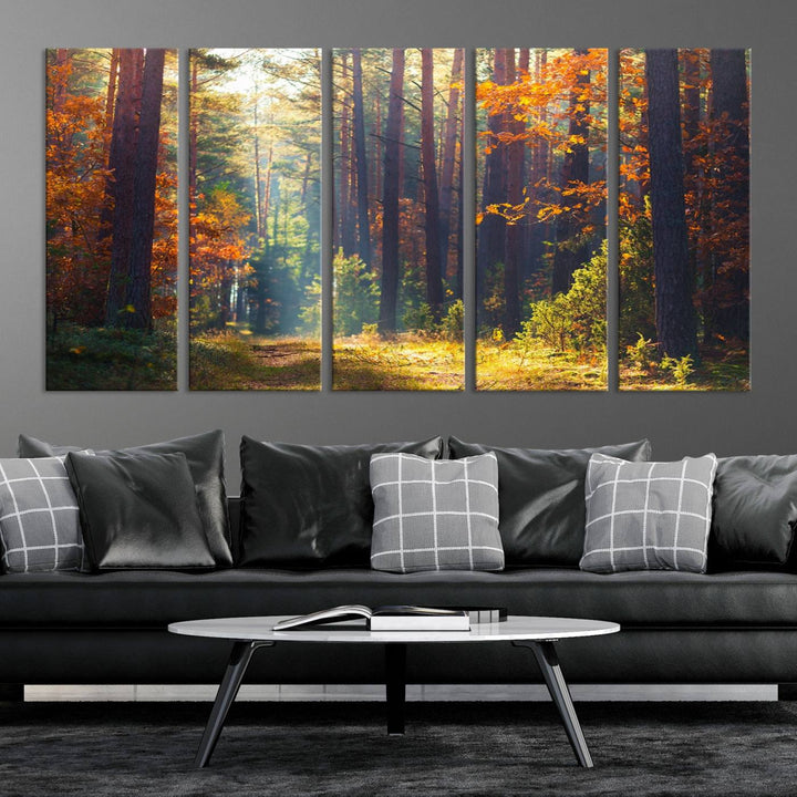 Forêt Sunshine Wall Art Impression sur toile