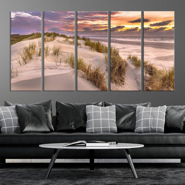 Sunrise On The Beach Wall Art Canvas Print