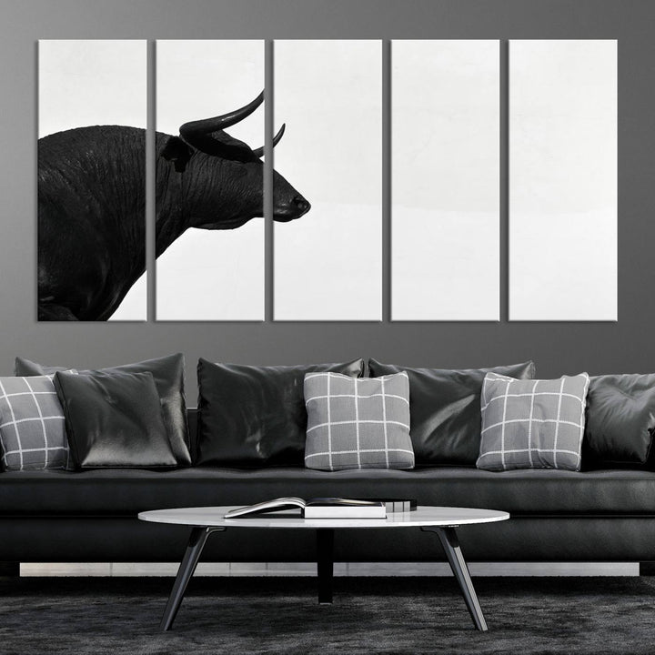 The Spanish Bull Wall Art Canvas Print is crafted on museum-quality canvases and is coated with UV-protective layers for lasting brilliance. It comes ready to hang, effortlessly enhancing your living space.