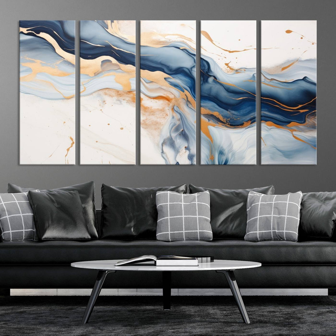 Color Waves Abstract Wall Art Canvas Print