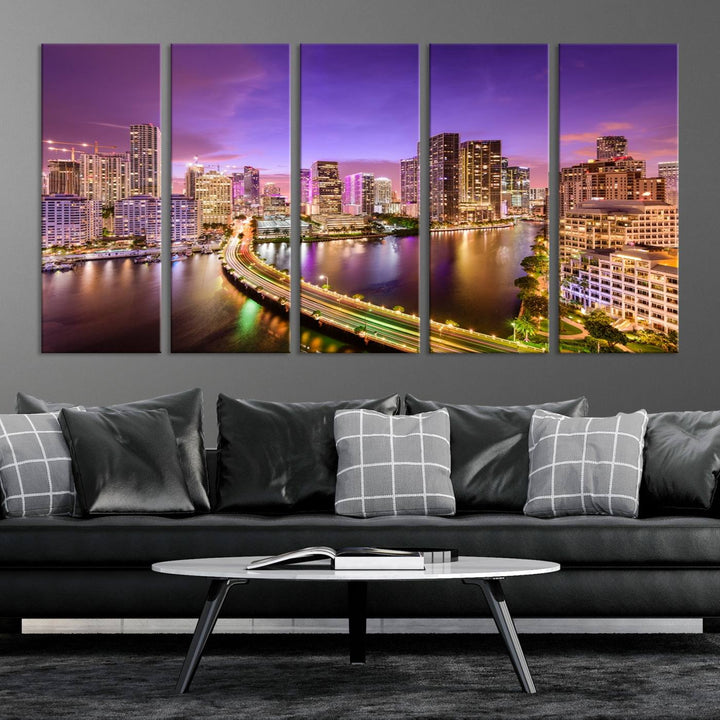 Miami City Wall Art Canvas Print 