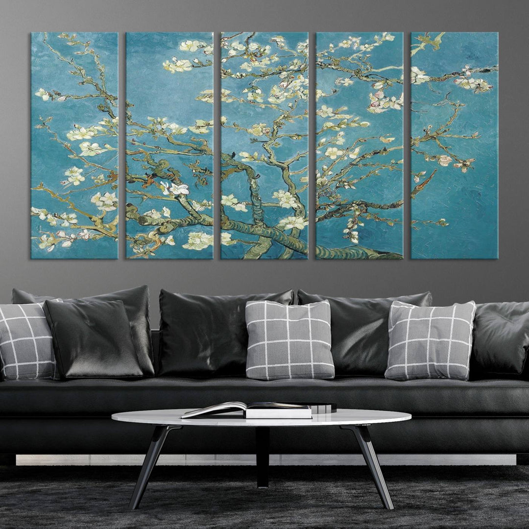 Art mural abstrait en fleurs d'amandier de Vincent Van Gogh Impression sur toile