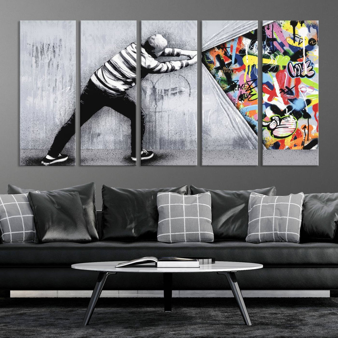 Graffiti canvas wall art Street art print Urban art Graffiti poster canvas art Street art wall decor Abstract art