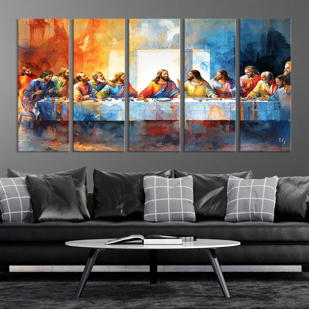 Abstract Waterolor The Last Supper Wall Art