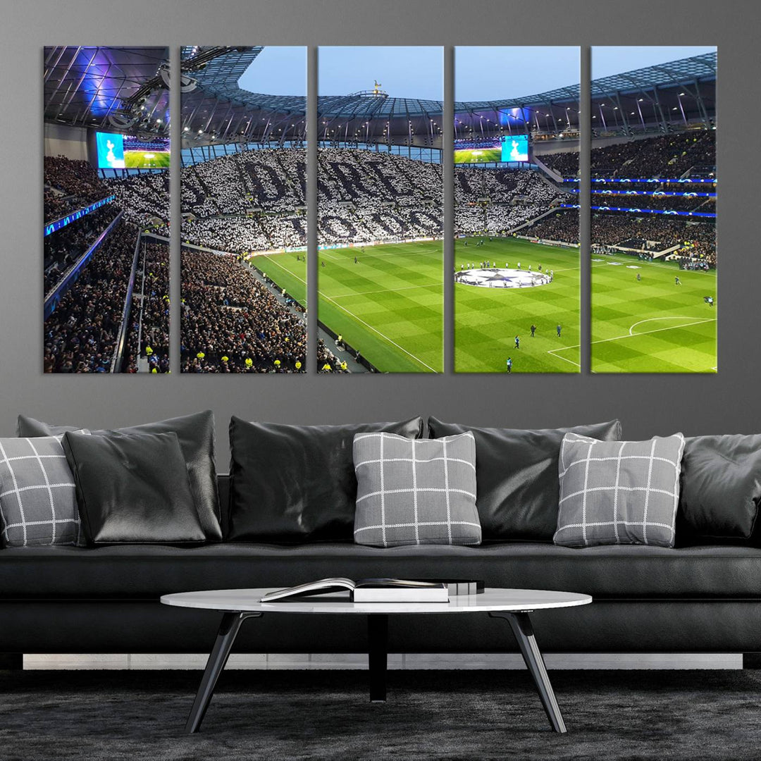 Tottenham Hotspur Stadium Match Day Triple Canvas Wall Art - Premier League Football